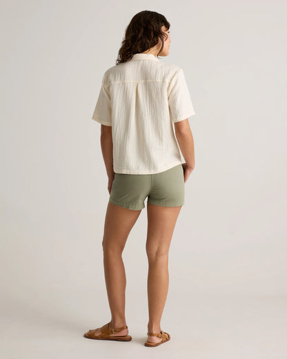 100% Organic Cotton Gauze Short Sleeve Shirt - XS / Amaranth Pink