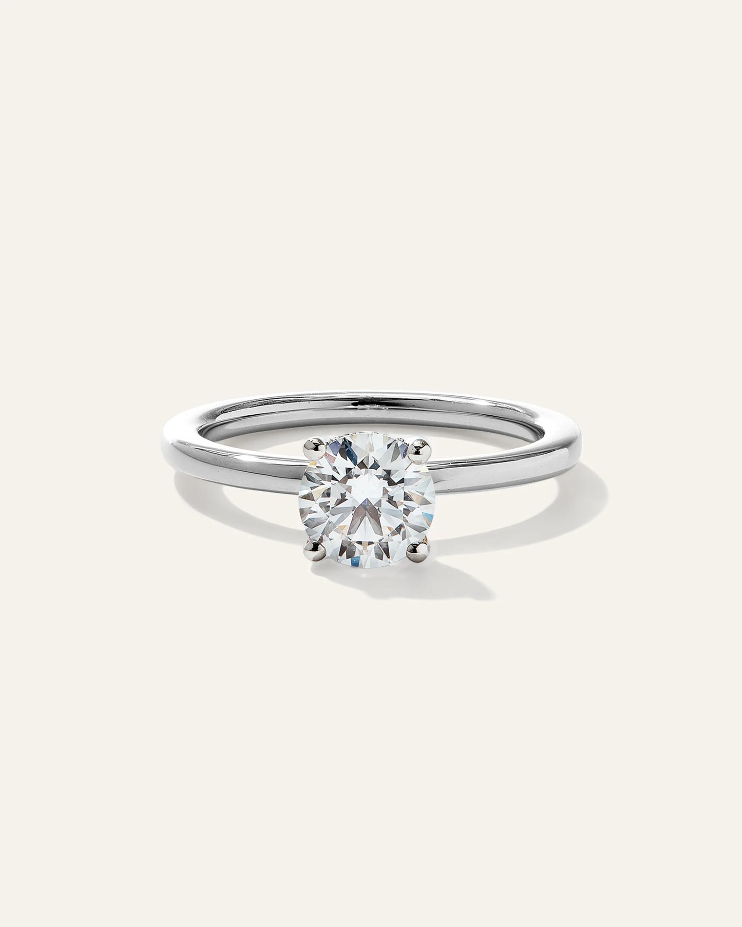 Lab Grown Diamond Round Petite Hidden Halo Engagement Ring - 1ct - 4 / Yellow Gold
