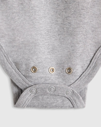 100% Organic Cotton Long Sleeve Bodysuit - 0-3M / Safari