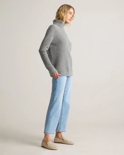 Mongolian Cashmere Fisherman Turtleneck Sweater - XS / Black