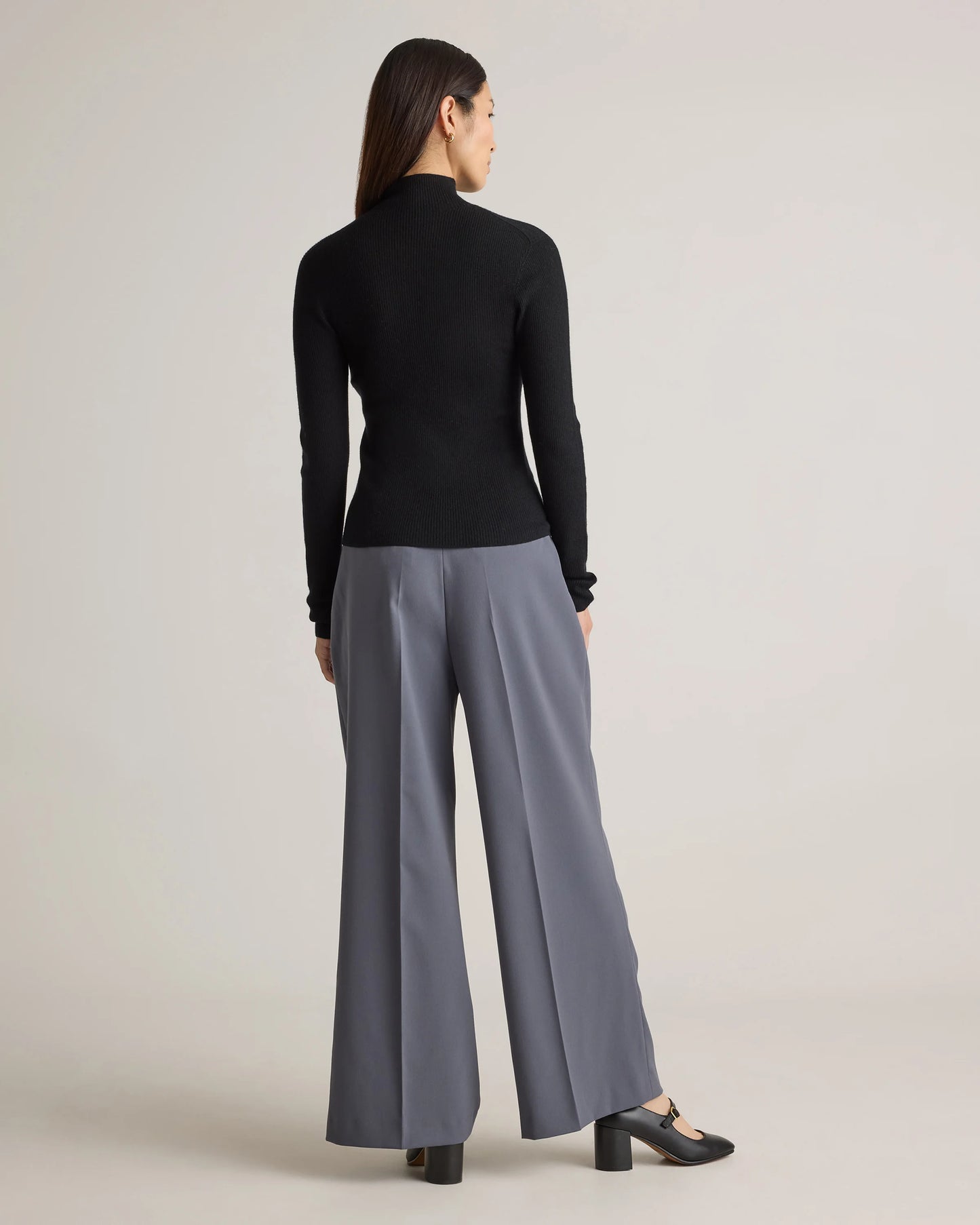 Featherweight Cashmere Ribbed Mockneck Sweater - XS / Deep Navy