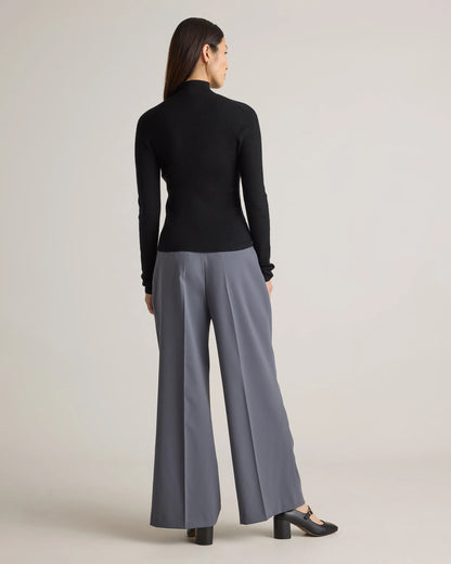 Featherweight Cashmere Ribbed Mockneck Sweater - XS / Deep Navy