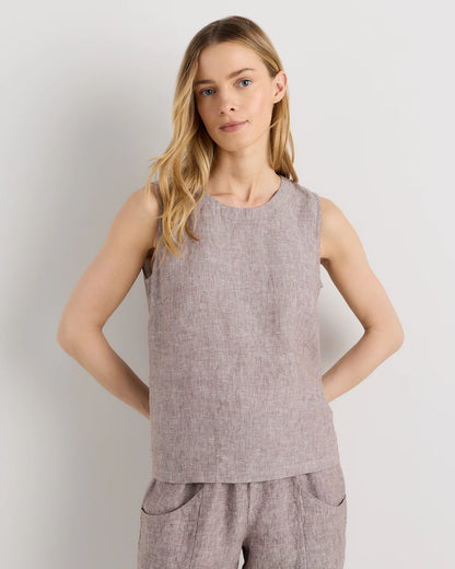 100% European Linen Tank - XS / Black