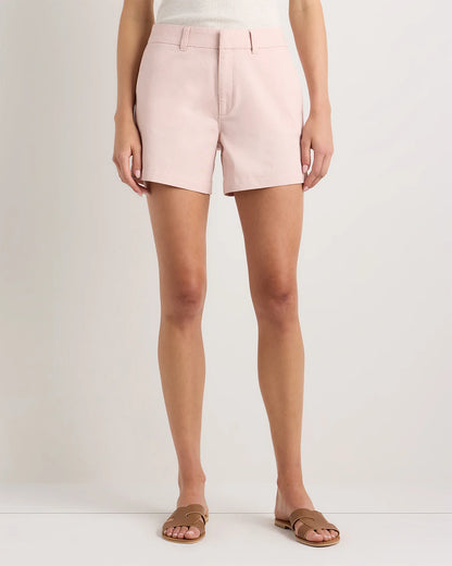 Organic Stretch Cotton Chino Shorts - 0 / Shell Pink
