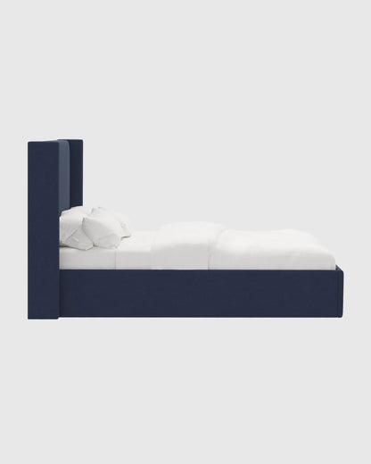 100% Linen Wingback Bed - Full / Canvas