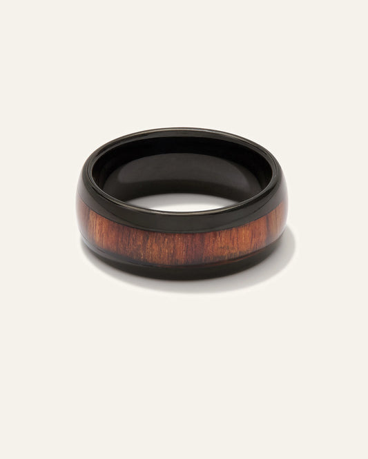 Tungsten Carbide Wood Inlay Band - 6 / No Color
