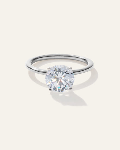 Lab Grown Diamond Round Petite Classic Engagement Ring - 2ct - 4 / Yellow Gold