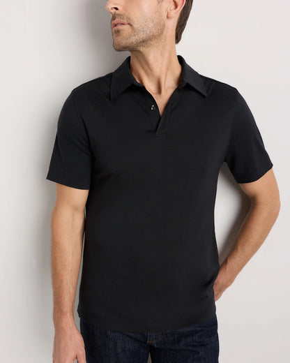 Extra-Fine Australian Merino Polo - XS / Light Blue Heather