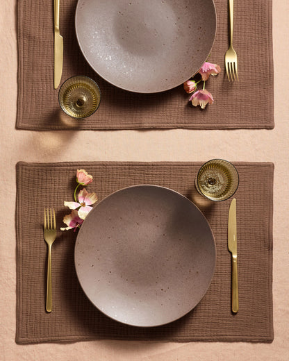 Organic Cotton Gauze Placemats - One Size / Chocolate