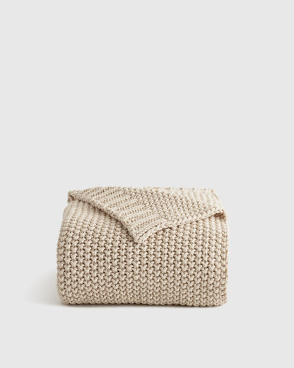 Cotton Fisherman Throw - 50x60 / Espresso