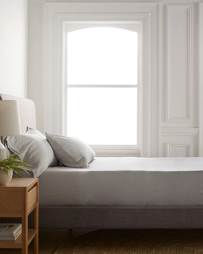 European Linen Fitted Sheet Set - Twin / Peach