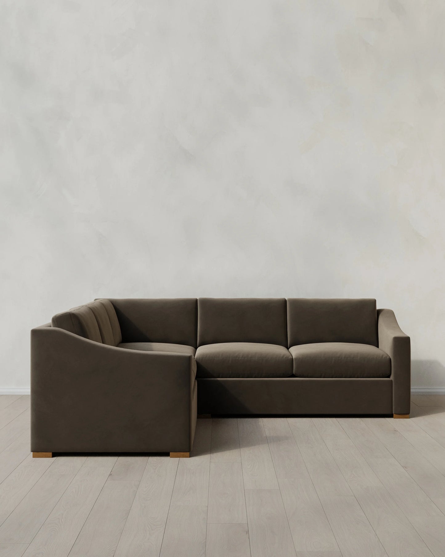 Hollis Slope Arm L Sectional in Performance Velvet - 110x110 / Gunmetal