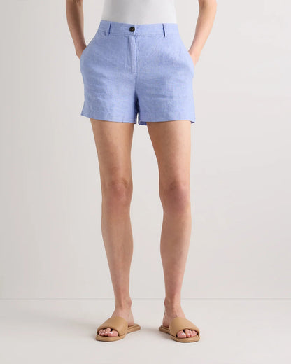 100% European Linen Trouser Shorts - 0 / Bayberry Olive