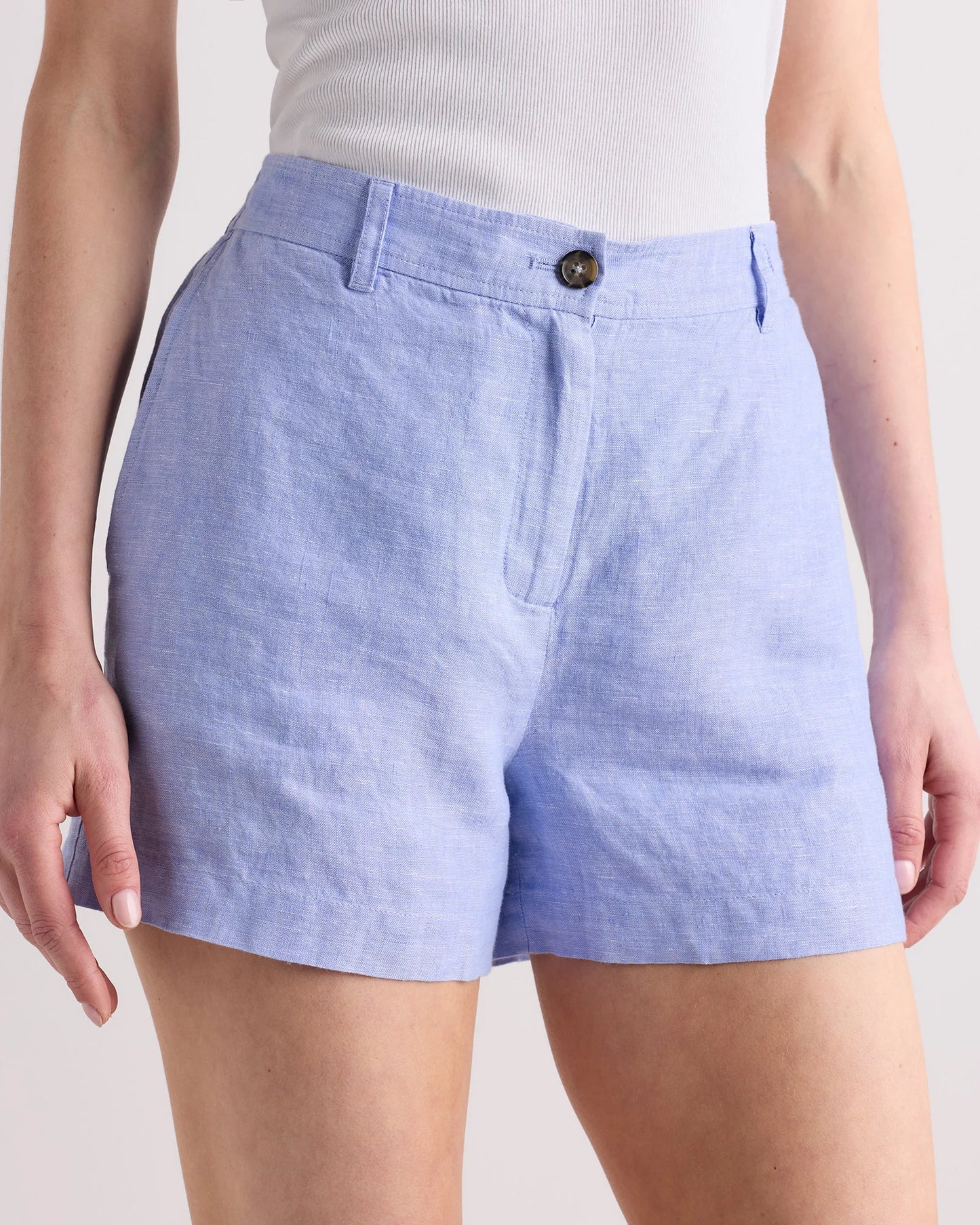 100% European Linen Trouser Shorts - 0 / Bayberry Olive