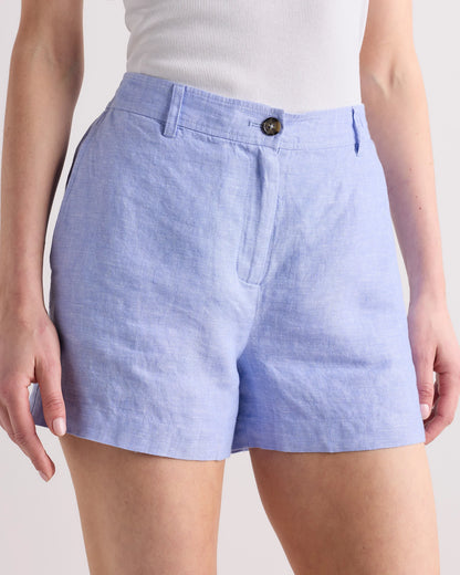 100% European Linen Trouser Shorts - 0 / Bayberry Olive